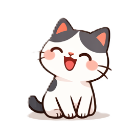 Mascotte chat heureux